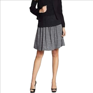 Eileen Fisher Grey 100% Organic Linen Pleated Skirt, Size XS ~ VGUC